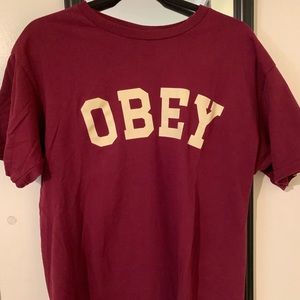 Obey Varsity Tee Burgundy